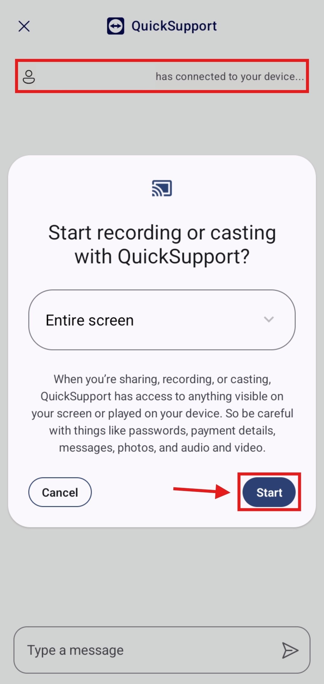 Step 15: Start screen sharing